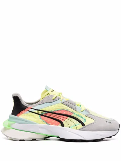 Puma Op-1 Pwrframe Low-top Sneakers In 01 Soft Fluo Yellow-quarry-marshmallow