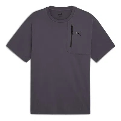 Puma Open Road Relaxed Fit T-shirt 'galactic Grey' In Brown