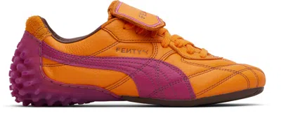Puma Orange & Pink Fenty Edition Avanti Ls Stitched Sneakers In Pumpkin Pie-pinktast