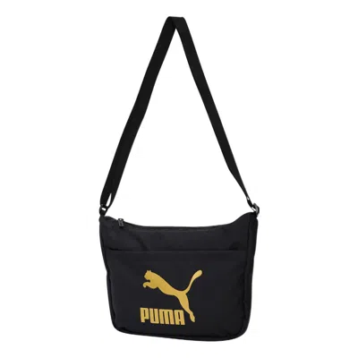 Puma Originals Urban Mini Messenger Shoulder Bag 'black Gold'