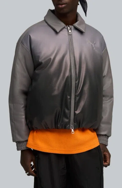 PUMA PUMA OVERSIZE FAUX LEATHER BOMBER JACKET