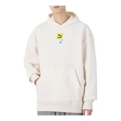 Puma Oversize Trend Graphic Logo Hoodie 'white' In Neutral