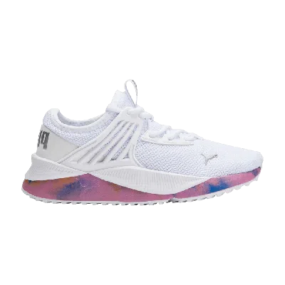 Pre-owned Puma Pacer Future Big Kid 'tie-dye Pop' In White