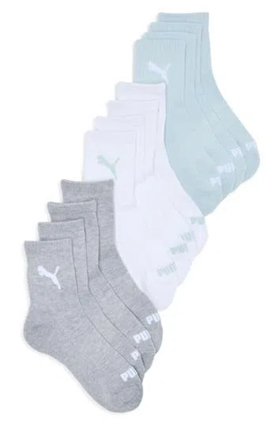 Puma Pack Of 6 Crew Socks In Light Blue/pastel