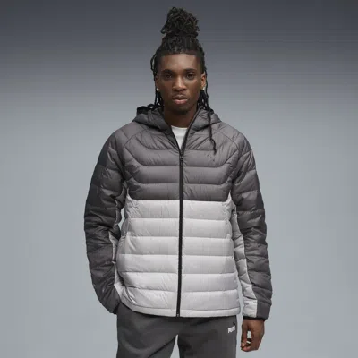 Puma Packlite Hooded Down Jacket Men In Gray