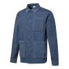 Puma Paisley Woven Shirt Cashew Pattern Multiple Pockets Jacket Blue