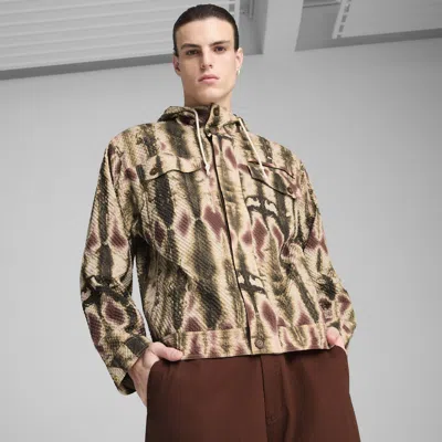 Puma Palais Artisan Men's Seersucker Jacket In Brown