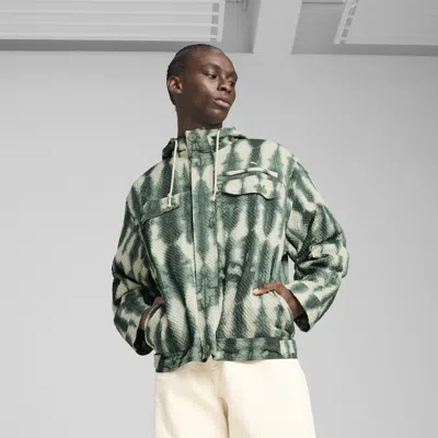 Puma Palais Artisan Men's Seersucker Jacket In Green