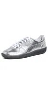 Puma Women's Palermo Casual Sneakers From Finish Line In  Silver/ Black