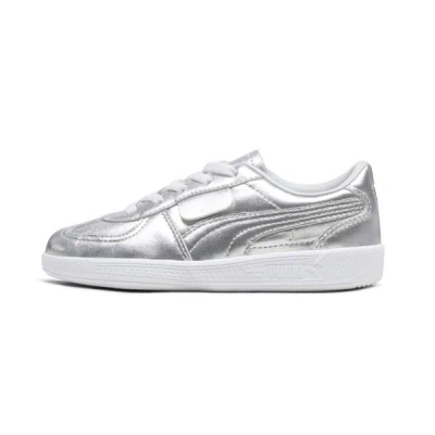 Puma Palermo Chrome Little Kids' Sneakers In Silver-feather Gray
