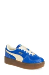 Puma Women's Palermo Leather Casual Sneakers From Finish Line In Vivid Blue-haute Coffee