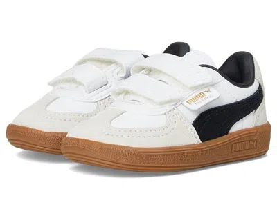 Puma Palermo Hook And Loop (little Kid) Kids Shoes  White/vapor Gray/gum : 12.5 Little Kid M, Leather