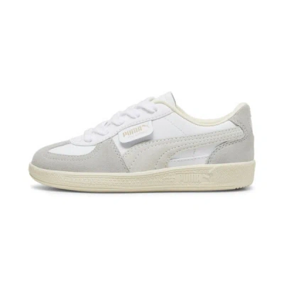 Puma Palermo Leather Little Kids' Sneakers In White-cool Light Gray-sugared Almond