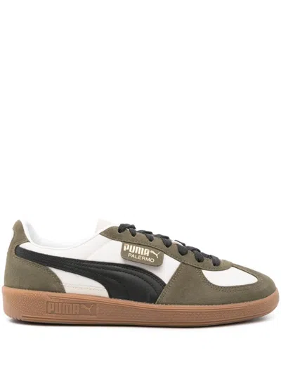 Puma Palermo Og Trainers In Green Suede And Fabric