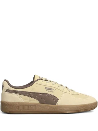 Puma Palermo Suede Panelled Sneakers In Neutral