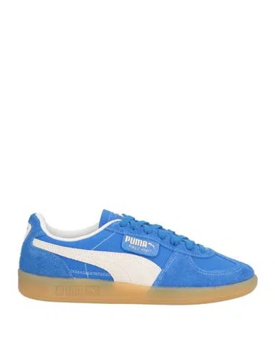 Puma Palermo Vintage Woman Sneakers Azure Size 7.5 Textile Fibers In Blue
