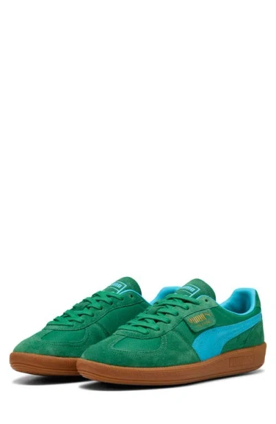 Puma Palmero Vintage Update Trainer In Archive Green-bright Aqua