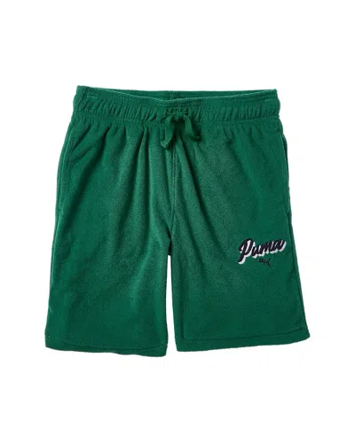 Puma Kids'  Paradise Towel Terry Short In Green