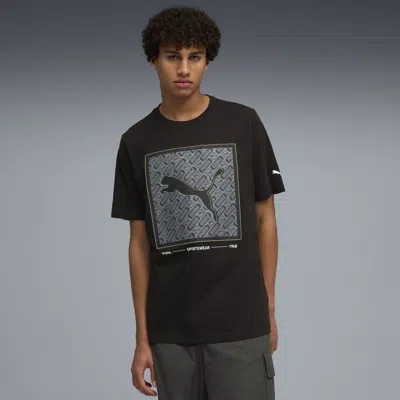 Puma Pattern Box T-shirt Men In Black