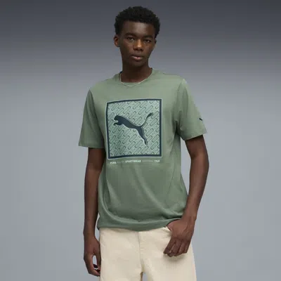 Puma Pattern Box T-shirt Men In Green