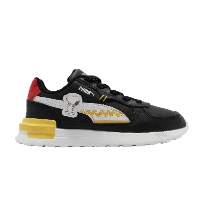 Pre-owned Puma Peanuts X Graviton Little Kid 'snoopy' In Black