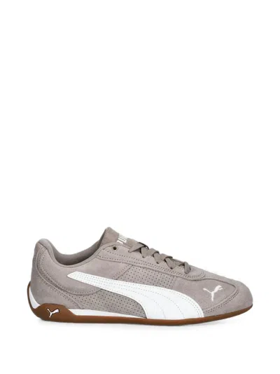 Puma Perforated Panelled Sneakers In Gray