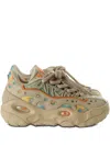 Puma Perforated Pattern Lace-up Trainers In Multi