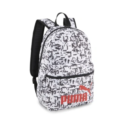 Puma Phase Printed Backpack In Black-b&w Aop