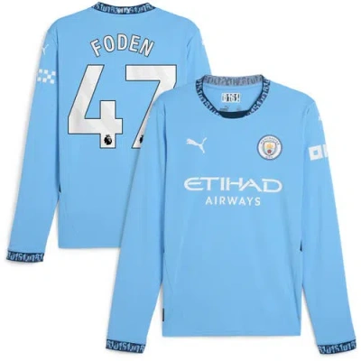 Puma Phil Foden Light Blue Manchester City 2024/25 Home Replica Long Sleeve Player Jersey
