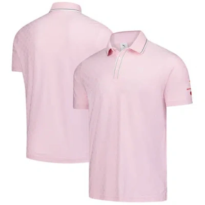 Puma Pink Arnold Palmer Invitational Tipped Jacquard Polo
