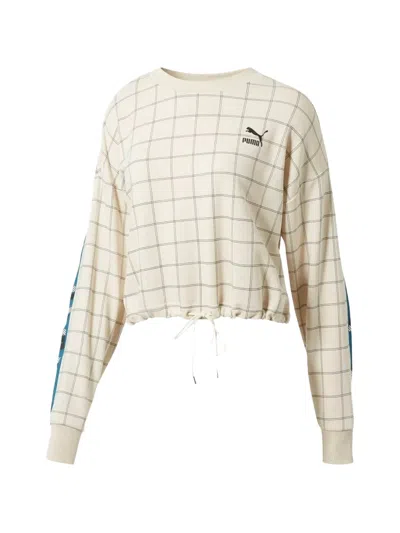 Puma Plaid Revolt Crew-neck Sweatshirt In Neutral