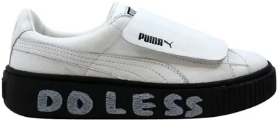 Pre-owned Puma Platfrom Strap Sm (women's) Sneakers In  White/ Black