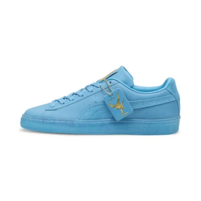 Puma Play Loud Suede Sneakers In Speed Blue-gold