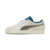 Puma Play Loud Suede Sneakers In Warm White-cold Green