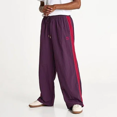 Puma Play Loud T7 Oversized Track Pants Size Small In Midnight Plum