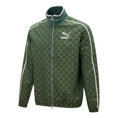 Puma Players Lounge T7 Woven Track Jacket 'green' In Multi