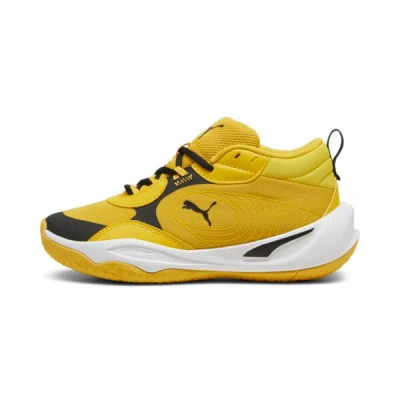 Puma Kids' Playmaker Pro Basketball Shoes Youth In Yellow Sizzle- Black