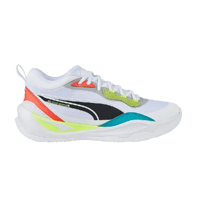 Pre-owned Puma Playmaker Pro 'white Fiery Coral Lime'