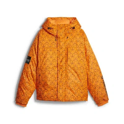 Pre-owned Puma Pleasures X Puffer Jacket Mens Orange Casual Athletic Outerwear 62087573