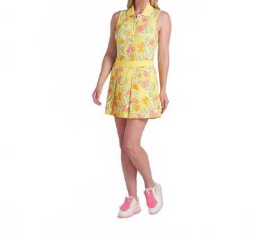 Puma Pleated Golf Skort In Sunny Yellow In Multi