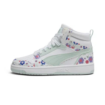 Puma Kids' Pmreboundv6midflowergardenjr Shoes In White