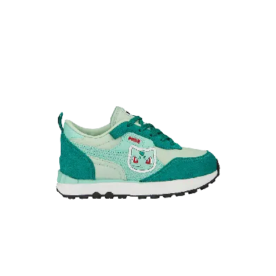 Pre-owned Puma Pokémon X Rider Fv Little Kid 'bulbasaur' In Green