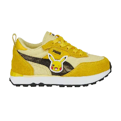 Pre-owned Puma Pokémon X Rider Fv Little Kid 'pikachu' In Yellow