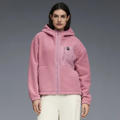 Puma Polar Fleece Hooded Jacket Women In Pink