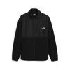 Puma Polar Fleece Jacket W/ Woven Men In Black