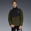 Puma Polar Fleece Jacket W/ Woven Men In Green