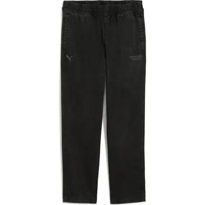 Puma Porsche League Elastic Waist Cotton Pants In Black
