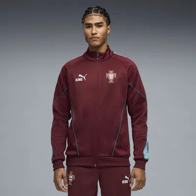 Puma Maroon Portugal National Team King Anthem Full-zip Jacket In Burgundy