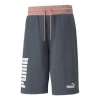 Puma Power Colourblocked Shorts 'grey' In Blue