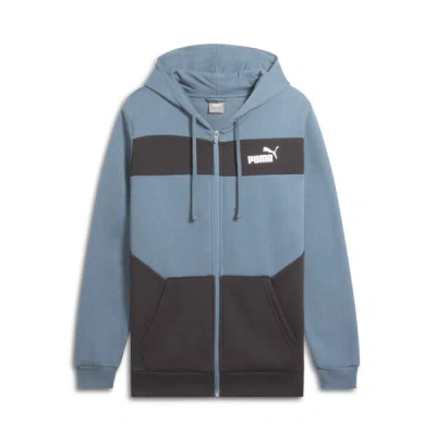 Puma Power Men's Colorblock Hoodie In Gray Skies